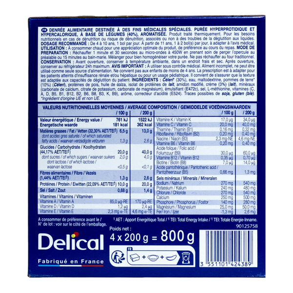 Delical Purée hyperprotéinée et hypercalorique