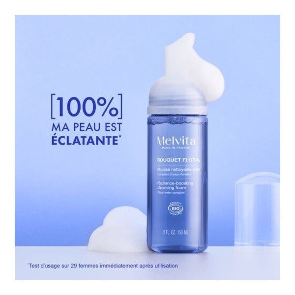 Melvita Bouquet floral Mousse nettoyante éclat bio