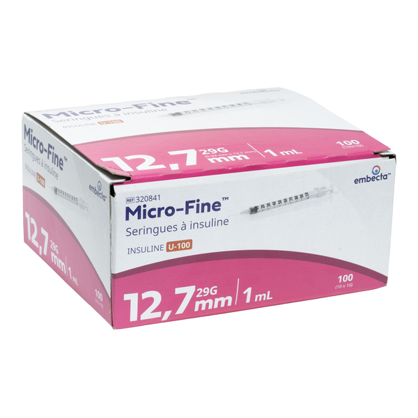 Embecta Microfine Seringue à insuline 29 G