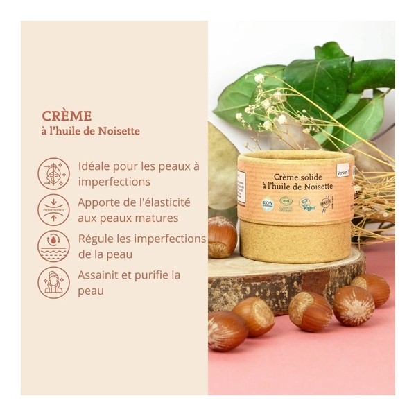 Comme avant crème solide à l'huile de noisette bio