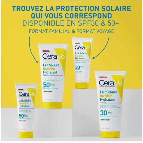 Cerave Lait solaire invisible hydratant SPF 50+