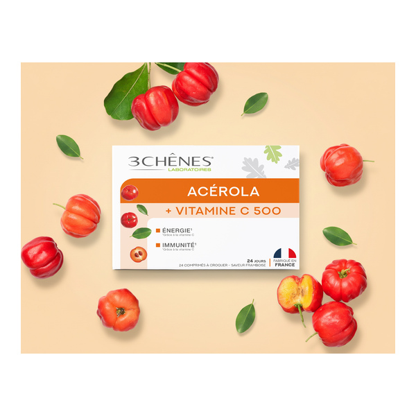 Les 3 Chênes Acérola 500 mg comprimés à croquer