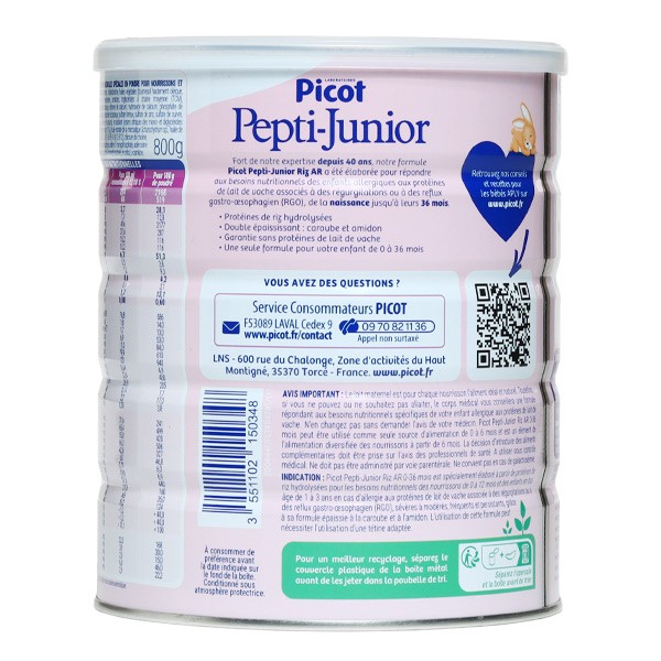 Picot Pepti Junior Riz AR lait 0-36 mois