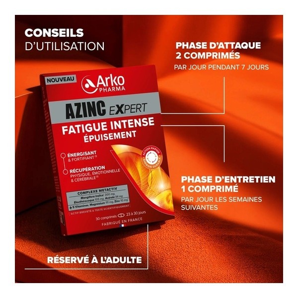 Azinc Expert Fatigue intense Epuisement comprimés