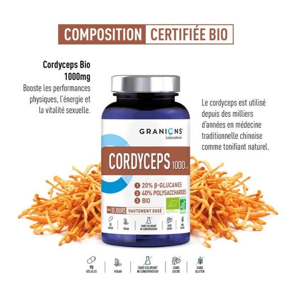Granions Cordyceps bio 1000 mg gélules