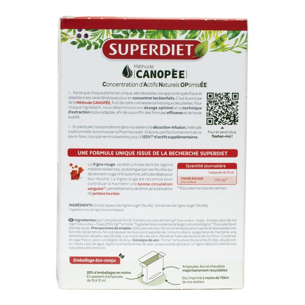 Super Diet Vigne rouge ampoule Bio