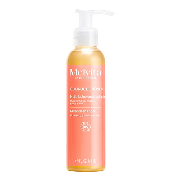 Melvita Source de roses Huile lactée démaquillante Bio