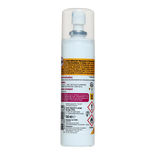 Expert 123 Anti moustiques et tiques spray répulsif vêtements & tissus
