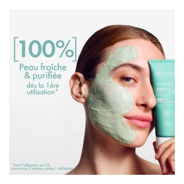 Melvita Nectar Pur Masque exfoliant 3 en 1 bio