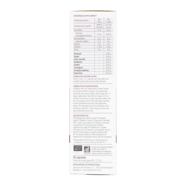 Pranarom Aromafemina confort menstruel Bio capsules