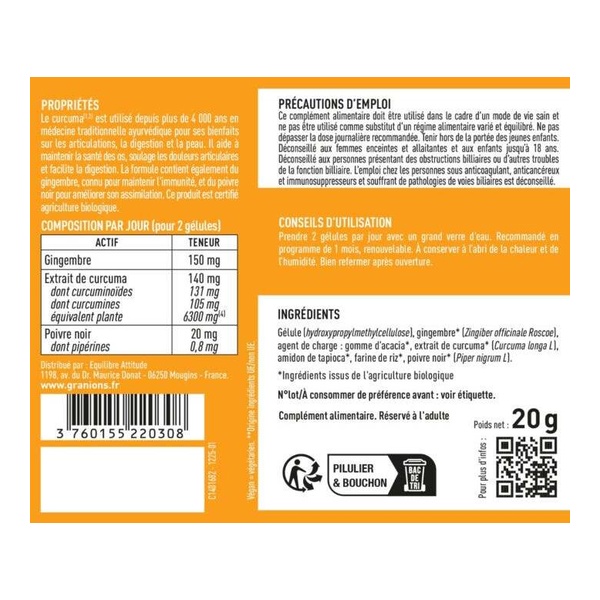 Granions Curcuma 6300 mg Bio gélules