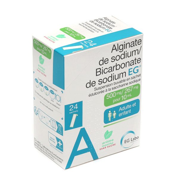 Alginate de sodium Bicarbonate de sodium sachet