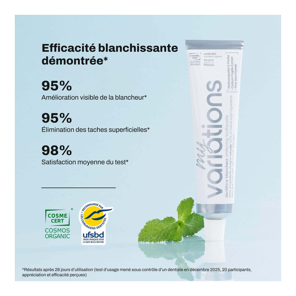 My Variations Dentifrice Blancheur bio