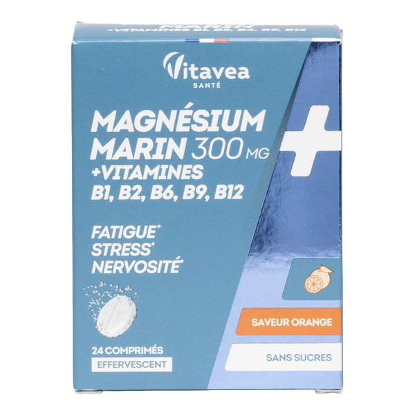 Vitavea Magnésium marin Vitamines B1 B2 B6 B9 B12 comprimés effervescents
