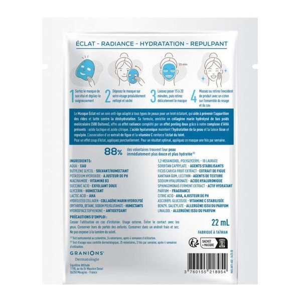 Granions Masque visage anti âge Eclat