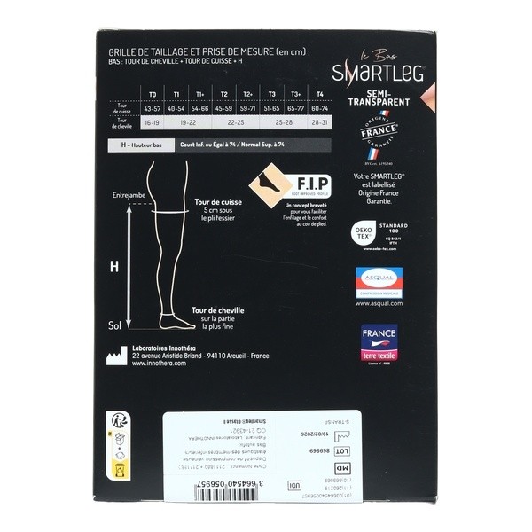 Smartleg Semi transparent Bas de contention femme classe 2