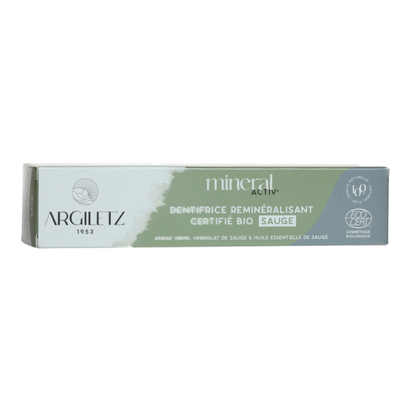 Argiletz Dentifrice reminéralisant Mineral Activ Sauge Bio