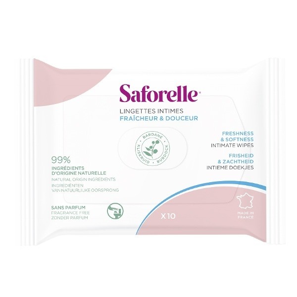 Saforelle lingettes intimes biodégradables