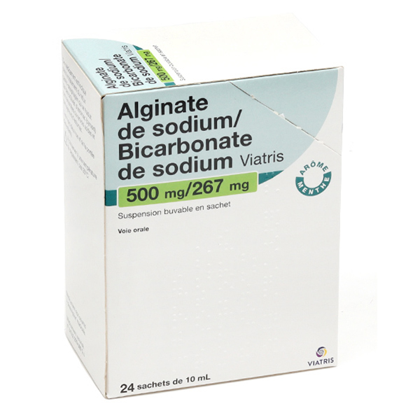 Alginate de sodium Bicarbonate de sodium sachet