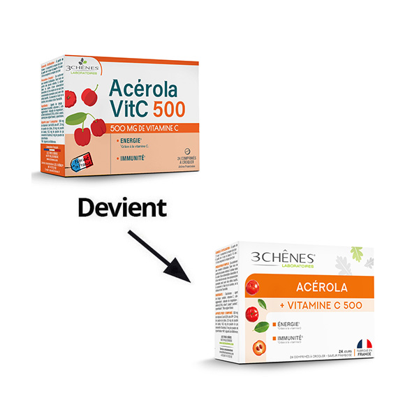 Les 3 Chênes Acérola 500 mg comprimés à croquer