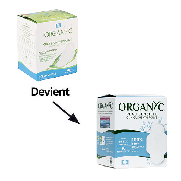 Organyc Coton bio serviettes hygiéniques flux normal