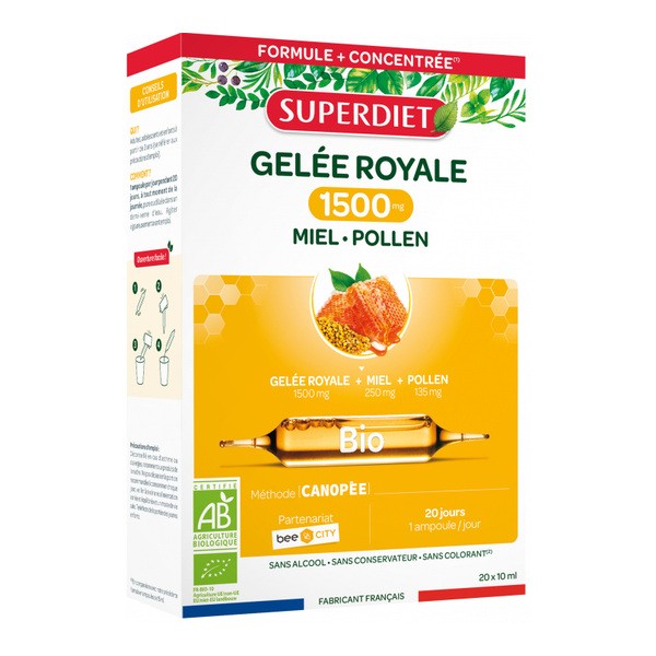 Super Diet Gelée royale 1500 mg bio ampoules