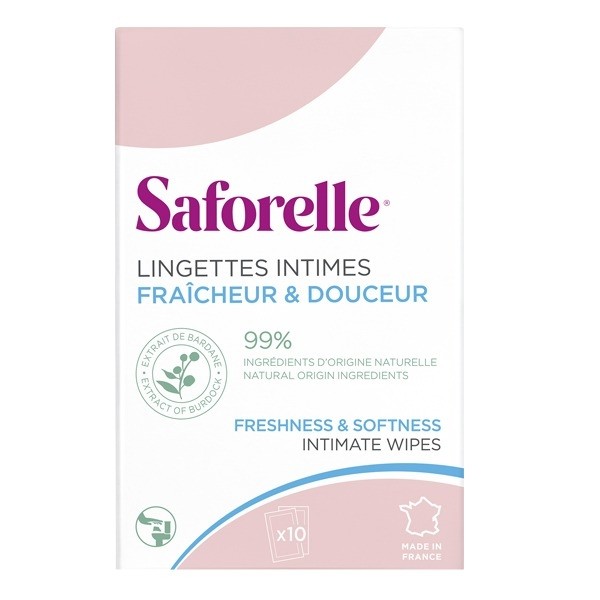 Saforelle lingettes intimes biodégradables