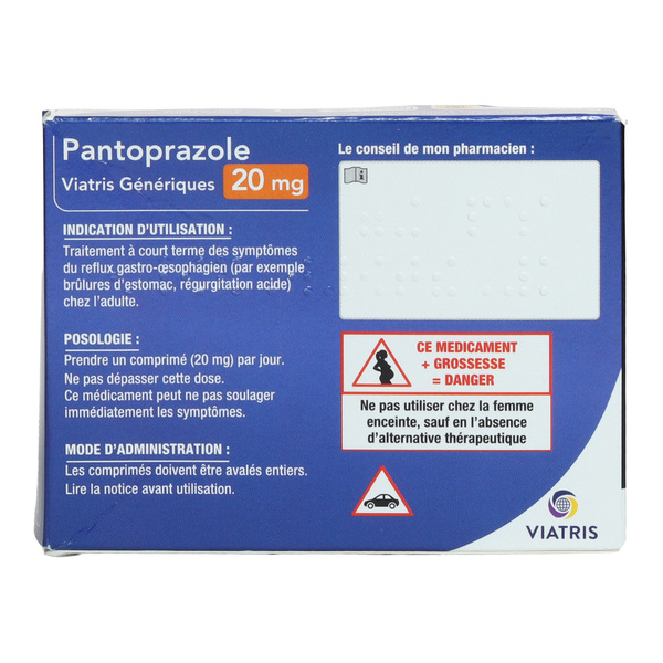 Pantoprazole 20 mg comprimé estomac