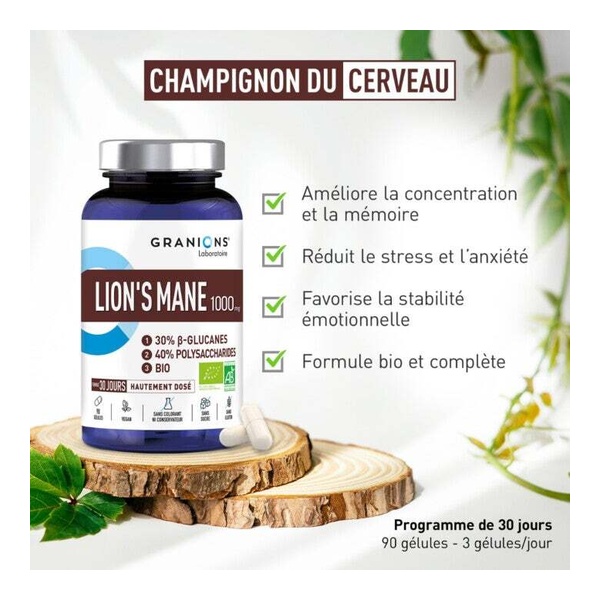 Granions Lion's Mane 1000 mg Bio gélules