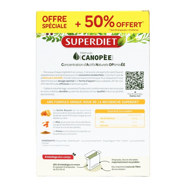 Super Diet Gelée royale 1500 mg bio ampoules