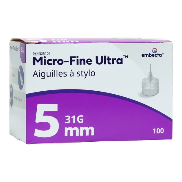 Micro Fine Ultra aiguille pour stylo à insuline x100