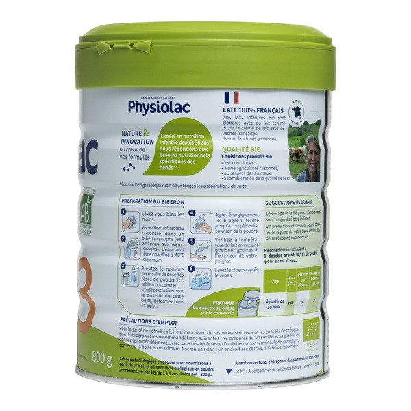 Physiolac Bio 3 lait de croissance