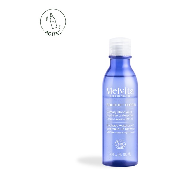 Melvita bouquet floral Démaquillant yeux bi-phase waterproof bio