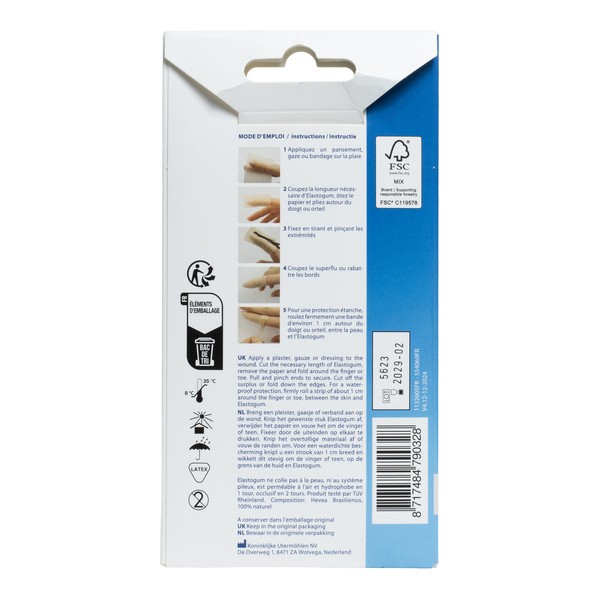 Elastogum Fixation et protection étanche doigt et orteil
