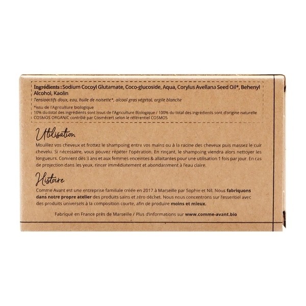 Comme Avant Shampoing solide à l'huile de Noisette bio