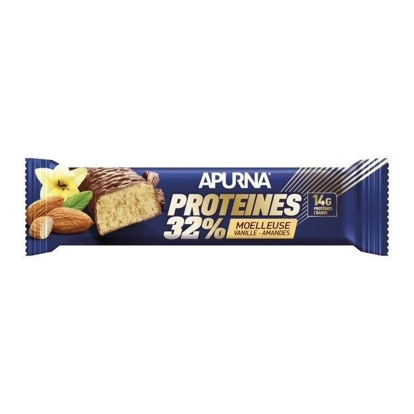 Apurna Barre hyperprotéinée moelleuse 32% Vanille-Amande