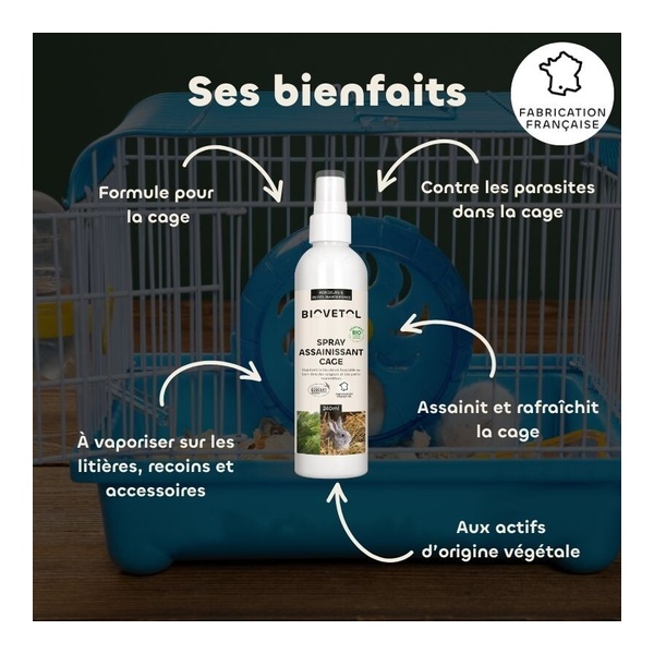 Spray assainissant cage rongeur Biovetol