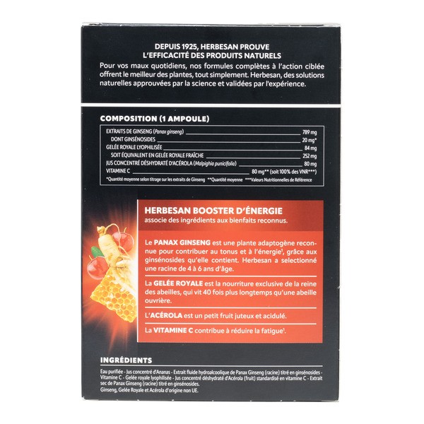 Herbesan Booster d'énergie ampoules