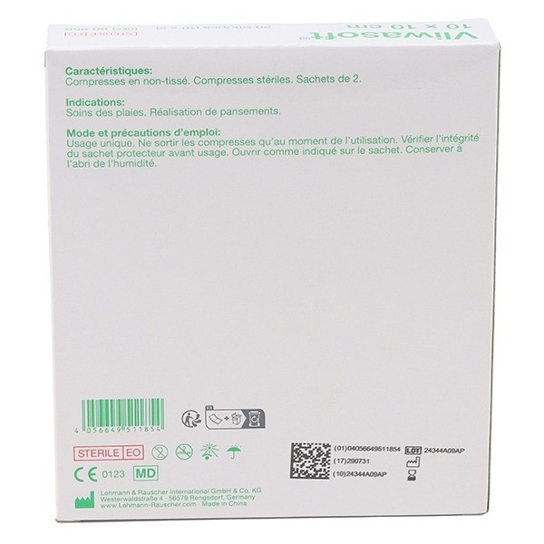 Compresses non tissées stériles Lohmann Vliwasoft