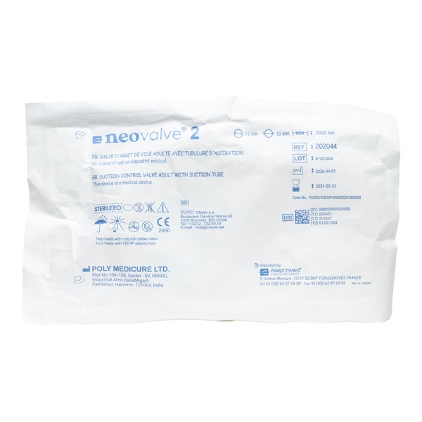 Neovalve 2 stop vide avec tubulure 300 cm