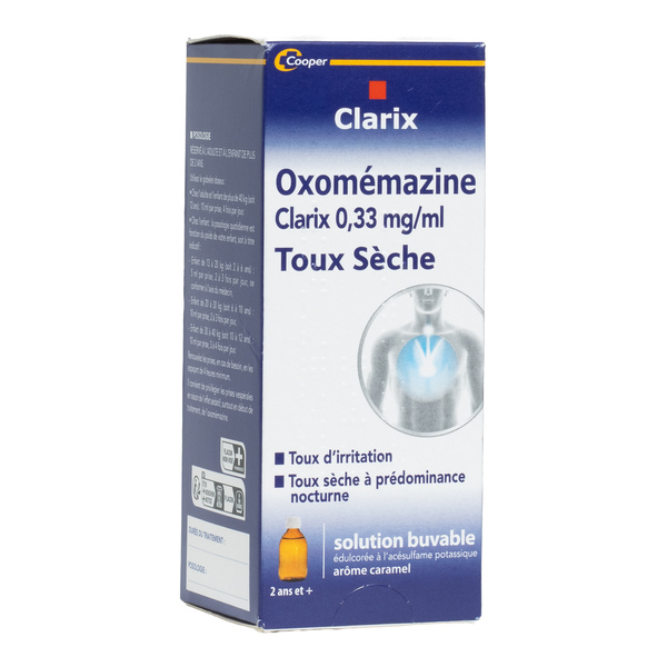 Oxomemazine sirop toux sèche Clarix