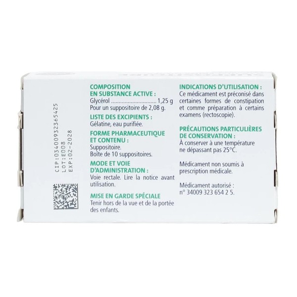 Suppositoires à la glycerine enfant