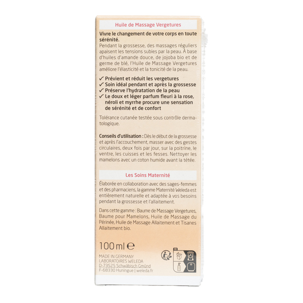 Weleda huile de massage vergetures Bio flacon-pompe