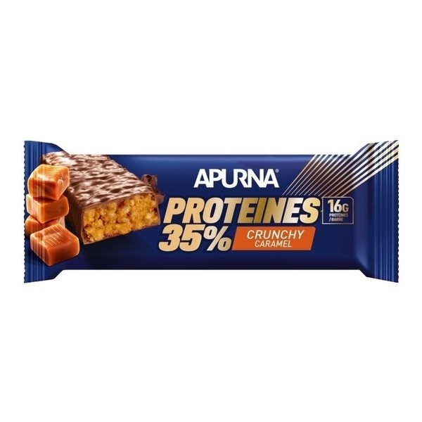 Apurna Barre hyperprotéinée crunchy 35% caramel
