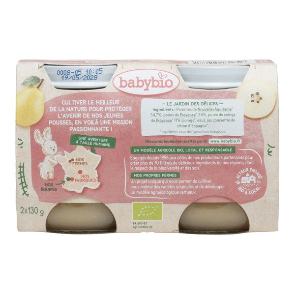 Babybio Petits Pots bébé Délice des vergers