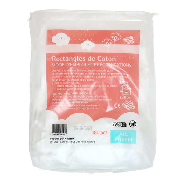 Rectangles de coton All Pharm