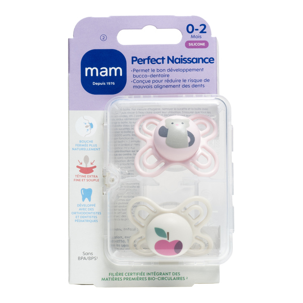 MAM Perfect Naissance Sucette silicone anatomique 0-2 mois