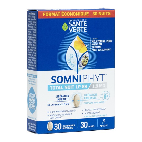 Santé Verte Somniphyt Total Nuit LP 8H 1,9 mg comprimés