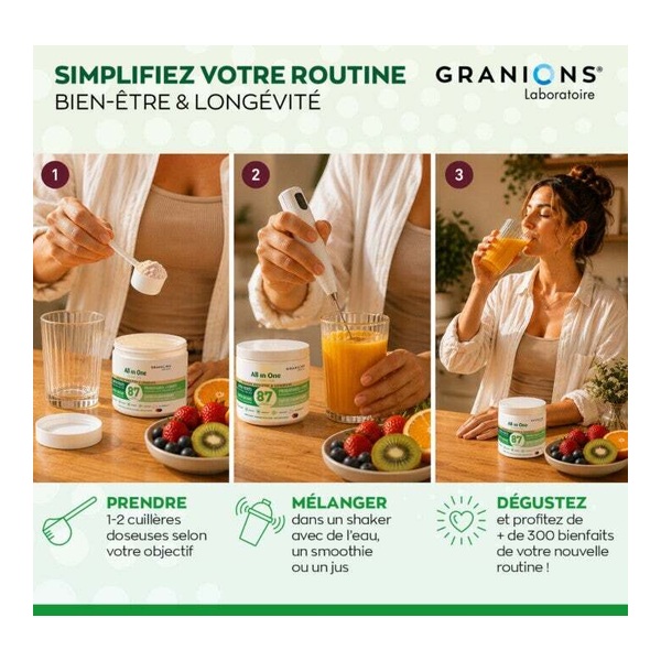 Granions All in One Green Mix Bien être et longévité poudre