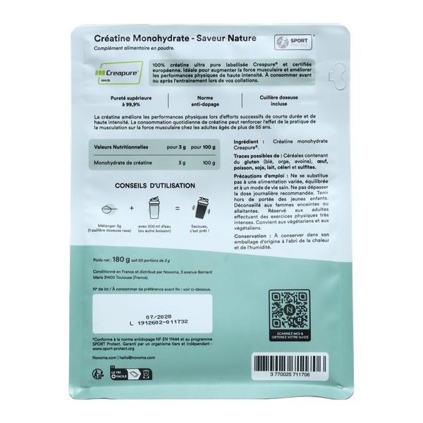 Novoma Créatine Créapure poudre